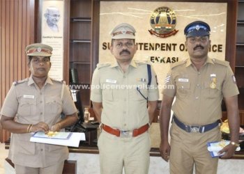 பதக்கங்களை பெற்ற காவலர்களை பாராட்டிய S.P