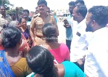 பெண்கள் தர்ணாவில் ஈடுபட்டதால் பரபரப்பு