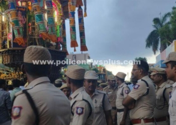 தேரோட்ட பாதுகாப்பு பணியை ஆய்வு செய்த S.P