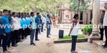 கவாத்து பயிற்சியை பார்வையிட்டு அறிவுரை வழங்கிய காவல் கண்காணிப்பாளர்