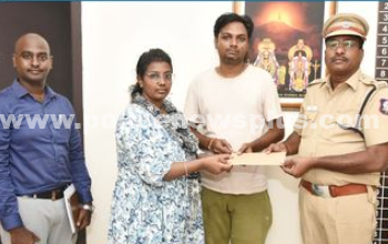 ஆன்லைன் மோசடியில் இழந்த சுமார் 3 லட்சம் பணத்தை மீட்டு உரியவரிடம் ஒப்படைப்பு