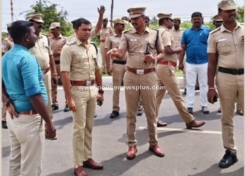 காவல்துறையினரின் பாதுகாப்பு பணிகளை ஆய்வு செய்த S.P