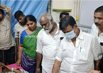 மருத்துவமனையில் சிகிச்சை பெற்று வருபவர்களை சந்தித்த எம்எல்ஏ