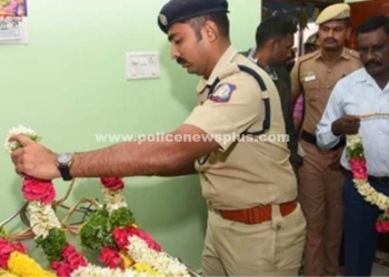 சார்பு ஆய்வாளருக்கு இறுதி அஞ்சலி செலுத்திய எஸ் பி