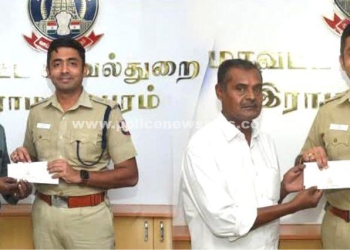 ஓட்டுநர் மற்றும் நடத்துனரை பாராட்டிய எஸ்.பி