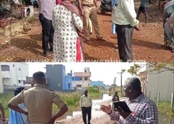 வீடுகளைச் சுற்றி தண்ணீர் நிற்பதாக பொதுமக்கள் புலம்பல்