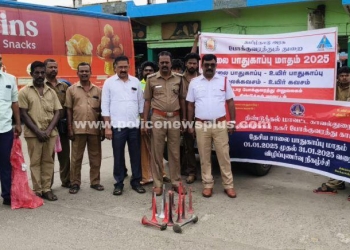 ஹாரன்களை பறிமுதல் செய்த மோட்டார் வாகன ஆய்வாளர்