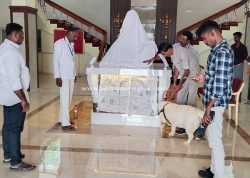 காரைக்குடியில் மோப்ப நாய் உதவியுடன் போலீசார் ஆய்வு