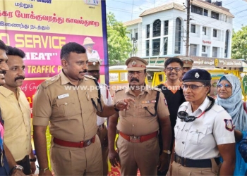 போக்குவரத்து காவலர்களுக்கு சிறிய மின்விசிறி