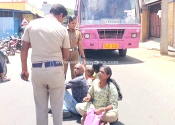 பெண் சாலை மறியலில் ஈடுபட்டதால் பரபரப்பு