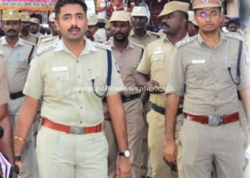 தேரோட்ட பாதையில் ஆய்வு மேற்கொண்ட எஸ் பி