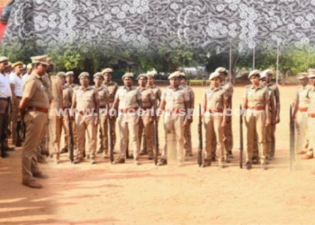 கவாத்து பயிற்சியை பார்வையிட்ட எஸ்.பி