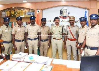 காவல்துறையினரை பாராட்டிய எஸ்.பி