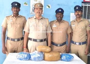 இரயில் நிலையத்தில் 5 1/2 கிலோ கஞ்சா பறிமுதல்