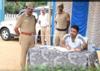 கவாத்து பயிற்சியை பார்வையிட்ட எஸ்.பி