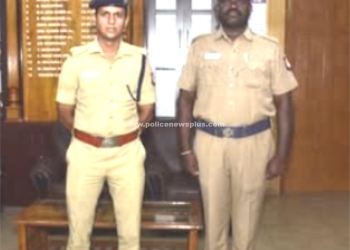 தலைமை காவலரை பாராட்டிய எஸ்.பி