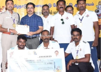 கிரிக்கெட் போட்டியில் முதலிடம் பெற்ற காவலர்கள்