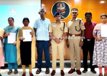 அமைச்சுப்பணி அலுவலர் வாரிசுகளுக்கு அரசு பணிக்கான ஆணையை வழங்கிய எஸ்.பி