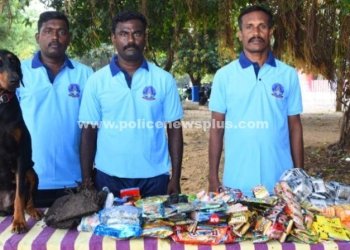 மோப்ப நாய் ஆரா மூலம் 10 கிலோ புகையிலை பறிமுதல்