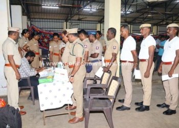 காவலர்களுக்கு இலவச மருத்துவ முகாம்