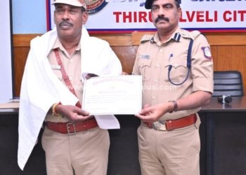 ஓய்வு பெற்ற காவலர்களுக்கு காவல் ஆணையர் பாராட்டு