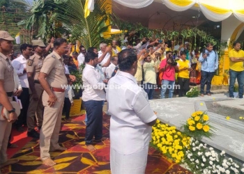 கொடிமரம் நிறுவல் நிகழ்ச்சியில் எஸ்.பி. பங்கேற்பு