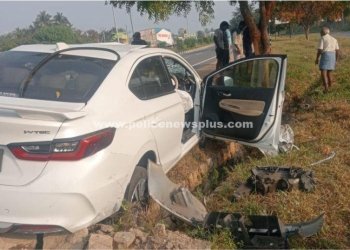 தாடிக்கொம்பு அருகே கார் விபத்து – ஒருவர் பலி