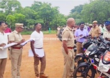 காவல்துறை வாகனங்களை ஆய்வு செய்த எஸ்.பி