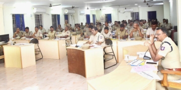 எஸ்.பி அலுவலகத்தில் மாதாந்திர குற்ற கலந்தாய்வு கூட்டம்