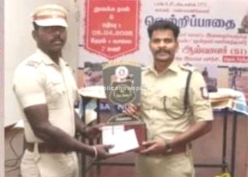 ஜனவரி மாதத்தில் சிறப்பாக செயல்பட்ட காவல் நிலையத்திற்கு கேடயம்