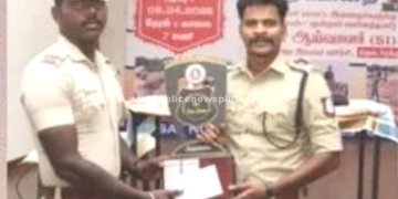 ஜனவரி மாதத்தில் சிறப்பாக செயல்பட்ட காவல் நிலையத்திற்கு கேடயம்