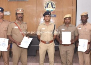 மிகச்சிறந்த பணிக்காக போலீசாருக்கு எஸ்.பி பாராட்டு