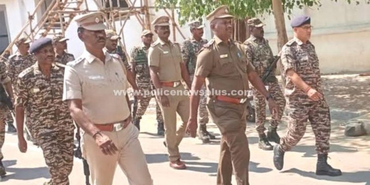 திருமங்கலத்தில் தேர்தல் விழிப்புணர்வு கொடி அணிவகுப்பு