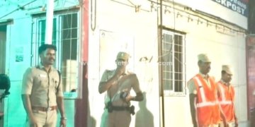 தமிழ்நாடு,கேரளா எல்லை சோதனைச்சாவடிகளை ஆய்வு செய்த எஸ்.பி.