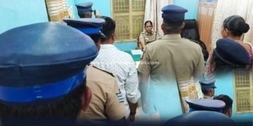 தேர்தல் பாதுகாப்பு குறித்து எஸ்பி ஆய்வு