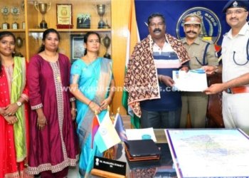 பணி ஓய்வு பெற்றவர்களுக்கு எஸ்.பி பாராட்டு