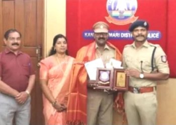 ஓய்வு பெறும் போலீசாருக்கு எஸ்பி பாராட்டு