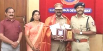 ஓய்வு பெறும் போலீசாருக்கு எஸ்பி பாராட்டு