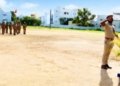 காவலர்களின் கவாத்து பயிற்சியை ஆய்வு செய்த எஸ்.பி