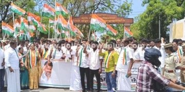 திருப்பரங்குன்றத்தில் காங்கிரஸ், தவெக இணைந்து போராட்டம்