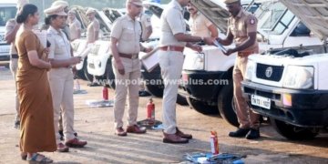 காவல்துறை வாகனங்கள் பராமரிப்பு குறித்து எஸ்.பி ஆய்வு