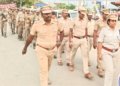 வாக்கு எண்ணிக்கை முன்னிட்டு திருப்பத்தூரில் கொடி அணிவகுப்பு