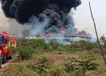 தனியார் குரூட் ஆயில் கம்பெனியில் பயங்கர தீ விபத்து