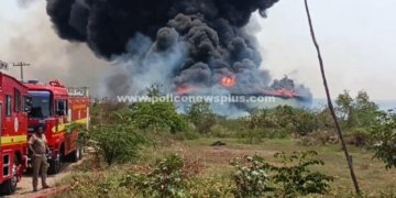 தனியார் குரூட் ஆயில் கம்பெனியில் பயங்கர தீ விபத்து