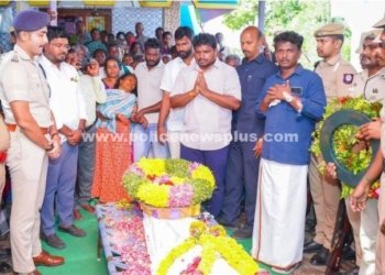 உயிரிழந்த தலைமைக் காவலருக்கு அஞ்சலி செலுத்திய அமைச்சர்