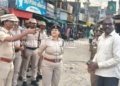செங்கல்பட்டு பஜாரில் காவல்துறை கண்காணிப்பு