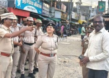 செங்கல்பட்டு பஜாரில் காவல்துறை கண்காணிப்பு