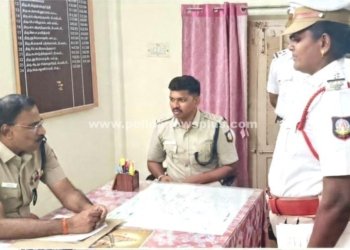 போக்குவரத்து காவல் நிலையத்தில் எஸ்.பி ஆய்வு