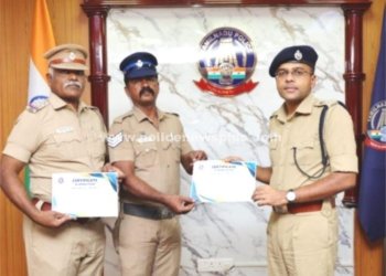 சிறப்பாக செயல்பட்ட காவலர்களுக்கு எஸ்.பி. பாராட்டு
