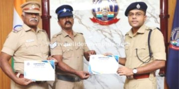 சிறப்பாக செயல்பட்ட காவலர்களுக்கு எஸ்.பி. பாராட்டு